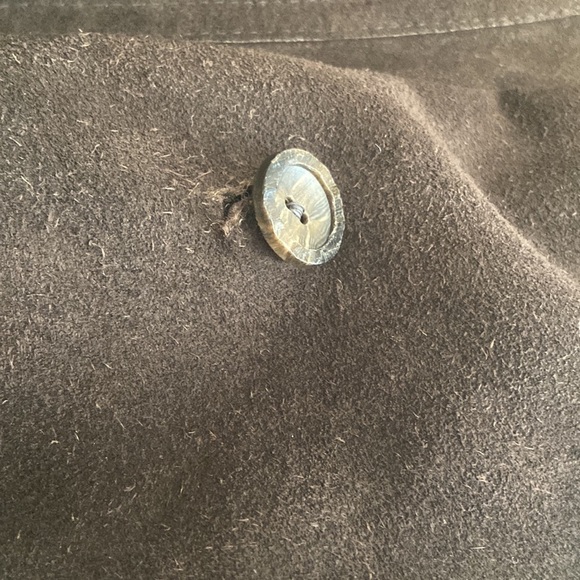 Vintage Faux Fur Trimmed Suede Coat by AF Originals NY Medium - Picture 11 of 14